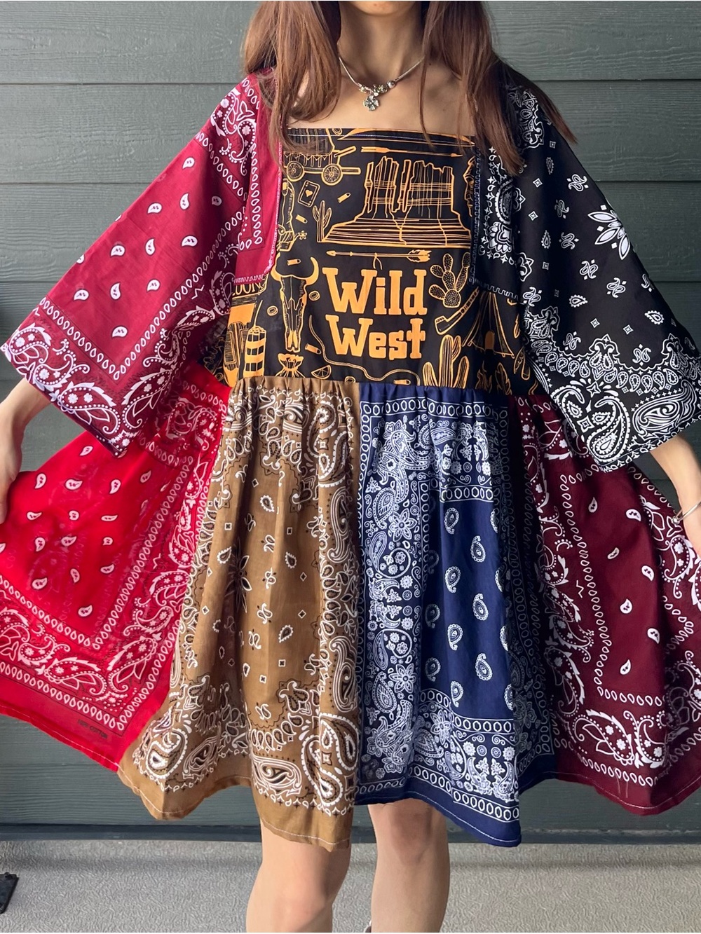 Wild West | Handmade Bandana Dress Western Cowgirl SKU 07045